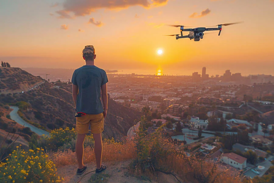 flying drone with camera